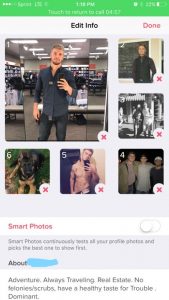 This Tinder profile is really strong because of good photos, including a topless photo.