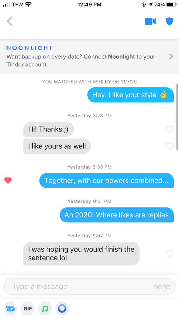 how do you send a message on tinder